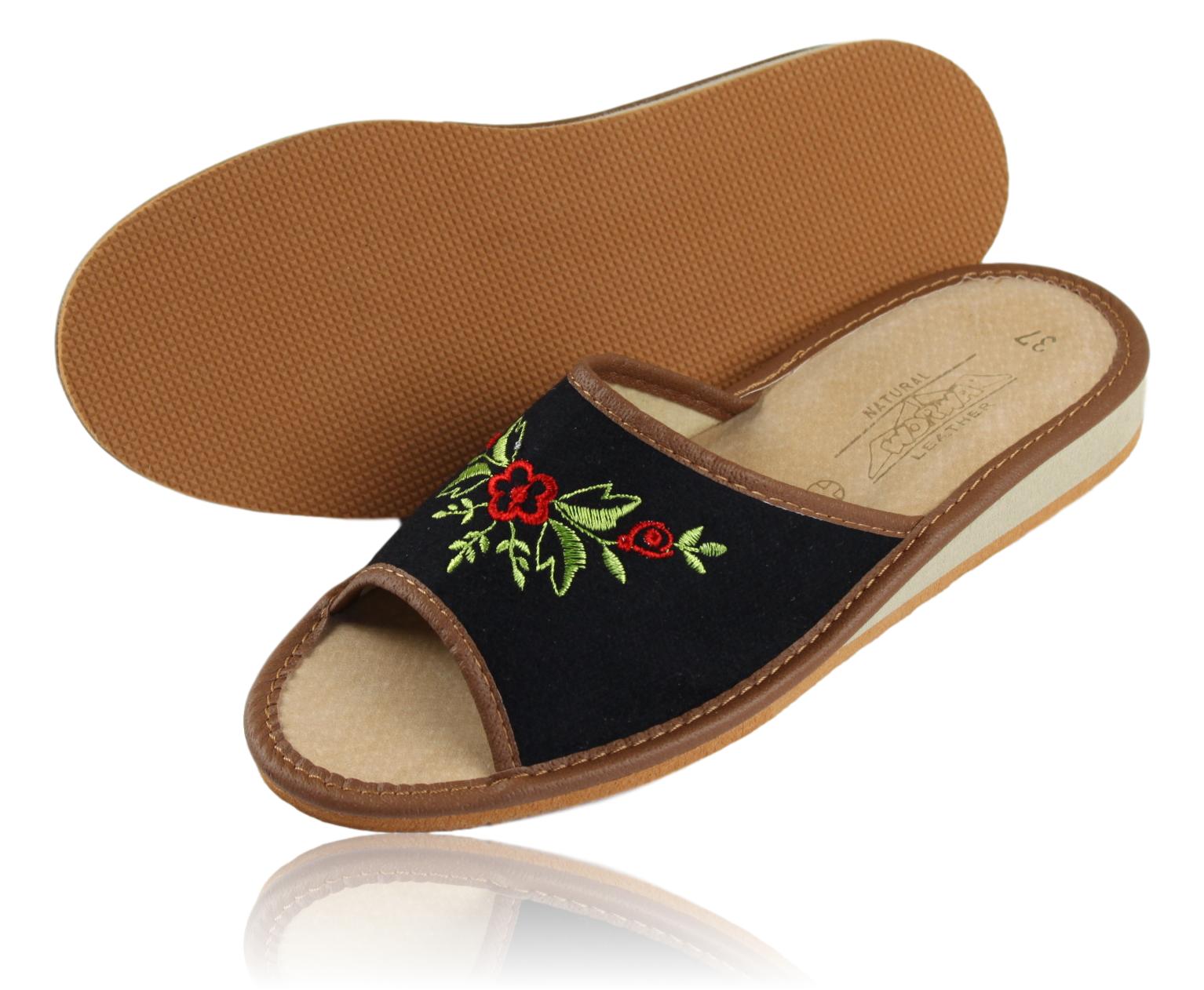 Kapcie klapki damskie skórzane domowe 1130 41 Marka inna