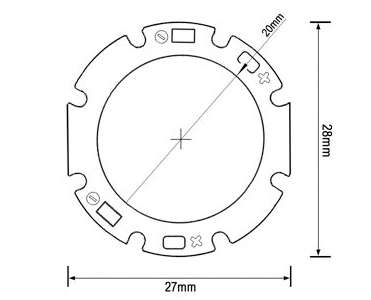 MODUŁ LED COB 9W 30 - 31V 300mA BIAŁY CIEPŁY LUB ZIMNY 870lm 28mm Stan opakowania oryginalne