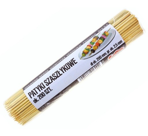 

Patyczki do szaszłyków bambus szpilki 200szt 20cm