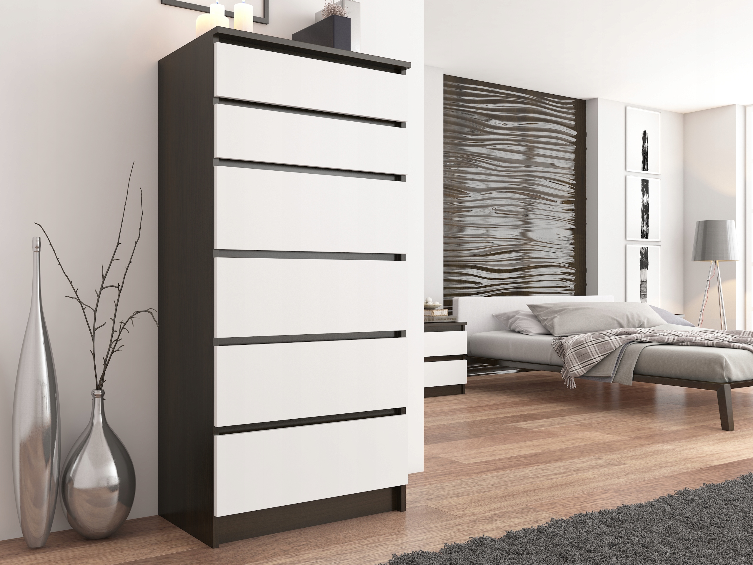 NOWOCZESNA KOMODA SZAFKA 6 SZUFLAD Wenge MIX R-6 Szerokość mebla 70 cm