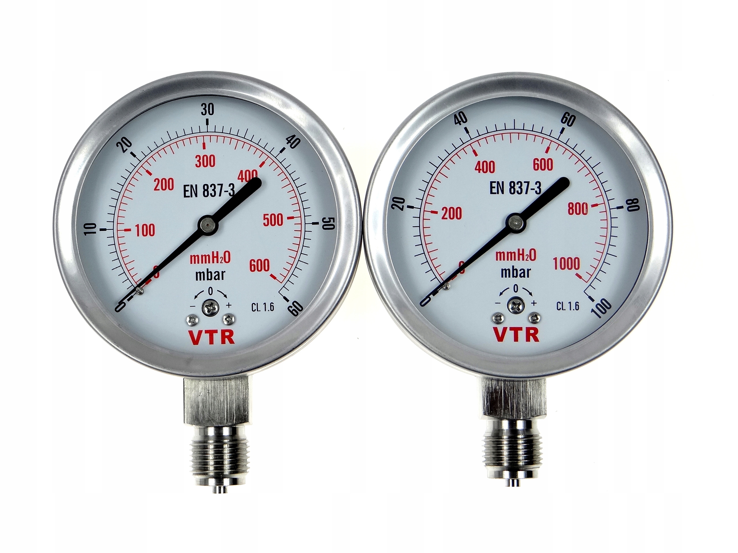 

Manometr 100-250-400-600 mbar Fi 100 mm 1/2"
