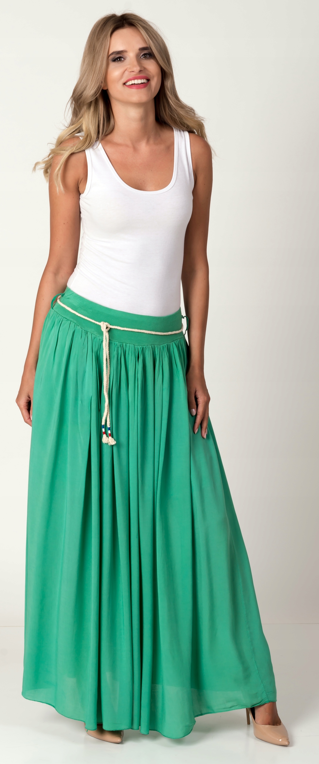 MAXI DŁUGA ZWIEWNA SPÓDNICA SUPER JAKOŚĆ ZIELEŃ Marka Alur