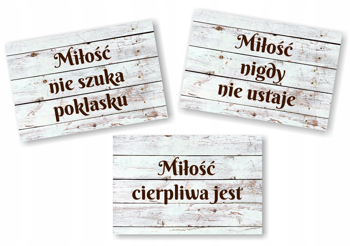 

Zestaw 12 Tabliczek Hymn O Miłości Ślub jasne
