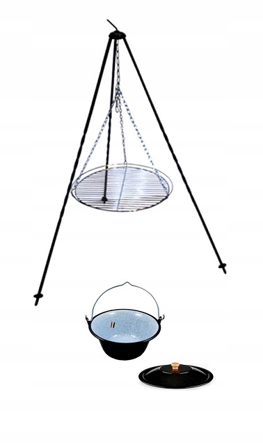 Kovaný Gril 50 CM Trojnožka Kotlík 10 L S Vekom