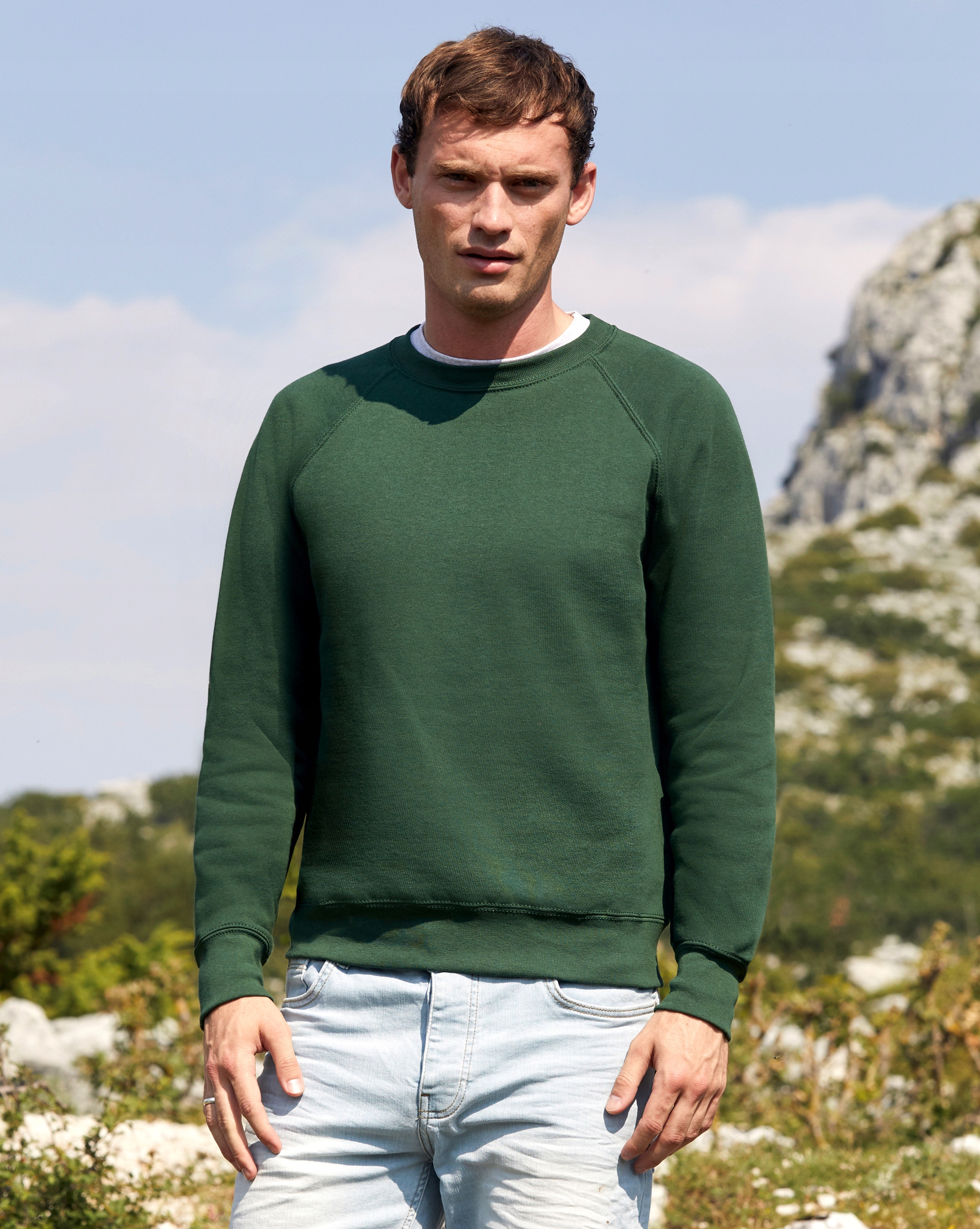 BLUZA RAGLAN CLASSIC FRUIT OF THE LOOM b green L Model Raglan Sweat