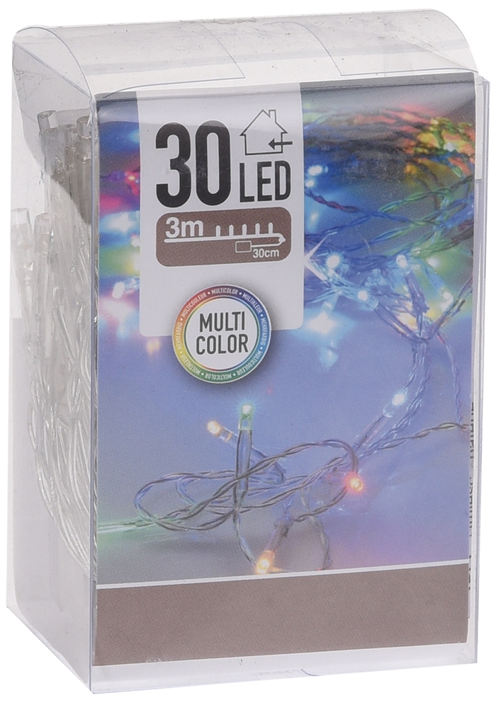 

30 Led światło Kolorowe na baterie, pudełko___M3