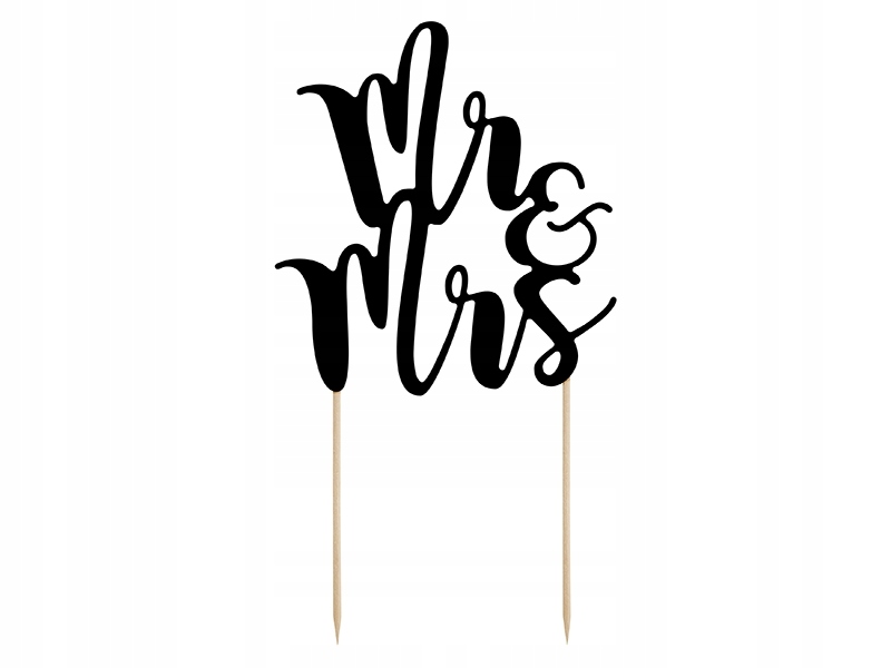 

Topper na tort Mr&Mrs, 25,5cm czarny