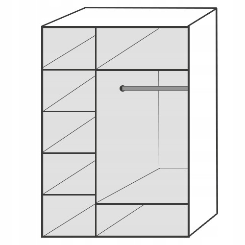 szafa RAJ 1 szerokość 120 cm - drzwi uchylne - biało różowy połysk Kod producenta szafa Raj 1