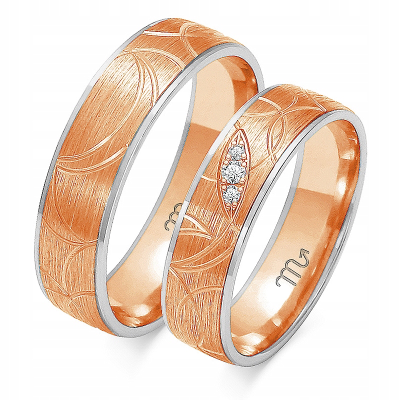 Zlaté snubní prsteny Brylant OP-22 Růžové zlato Exkluzivní