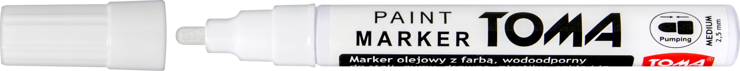 

Marker Toma metalu opon plastiku wodoodporny biały