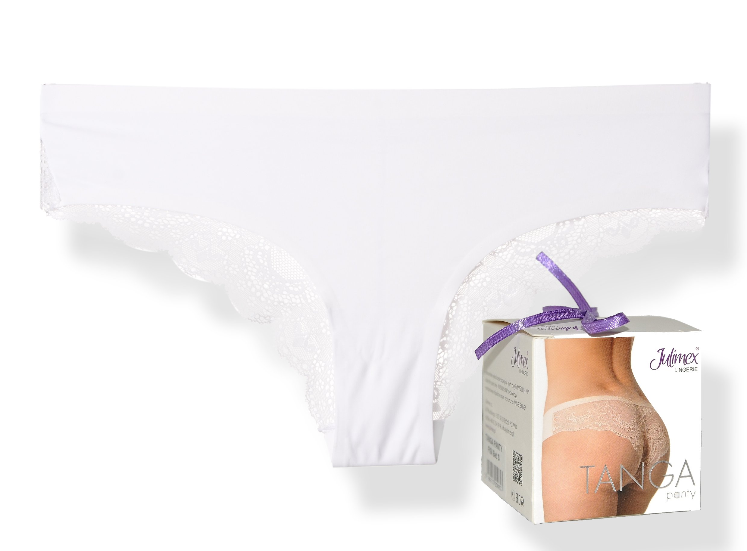 

Julimex Tanga koronka bezszwowe białe rozmiar S