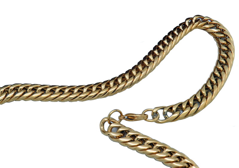 Tlustý Zlatý Stříbrný Řetízek Na Krk Ocel 316 L