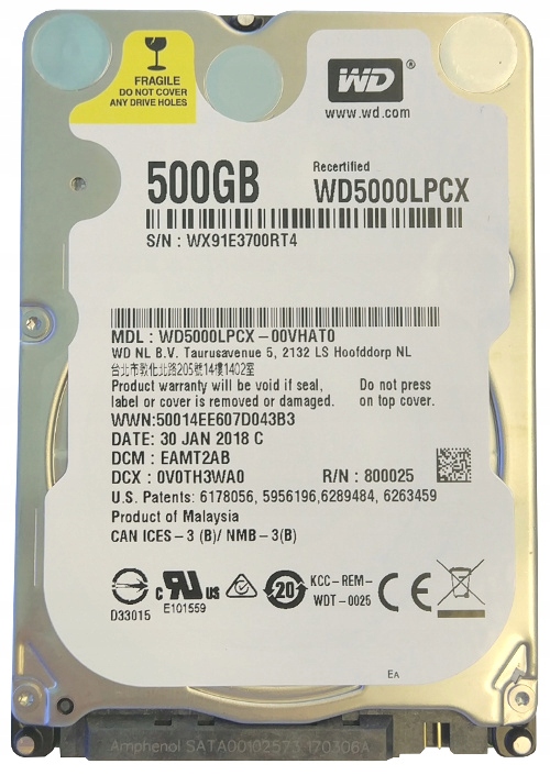 

Western Digital Dysk Hdd WD5000LPCX 2.5'' 500GB