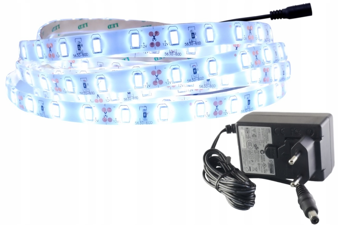 

Zestaw taśma Led 300 Smd IP65 5630 Zimna 1m