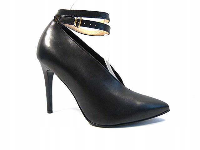 Kotníkové Boty lodičky s páskem, vykrojené dámské boty na podpatku Sala 37 podpatků