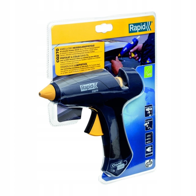 Rapid CG270 PISTOLET DO KLEJU, ODŁĄCZANY PRZEWÓD ! Marka Rapid