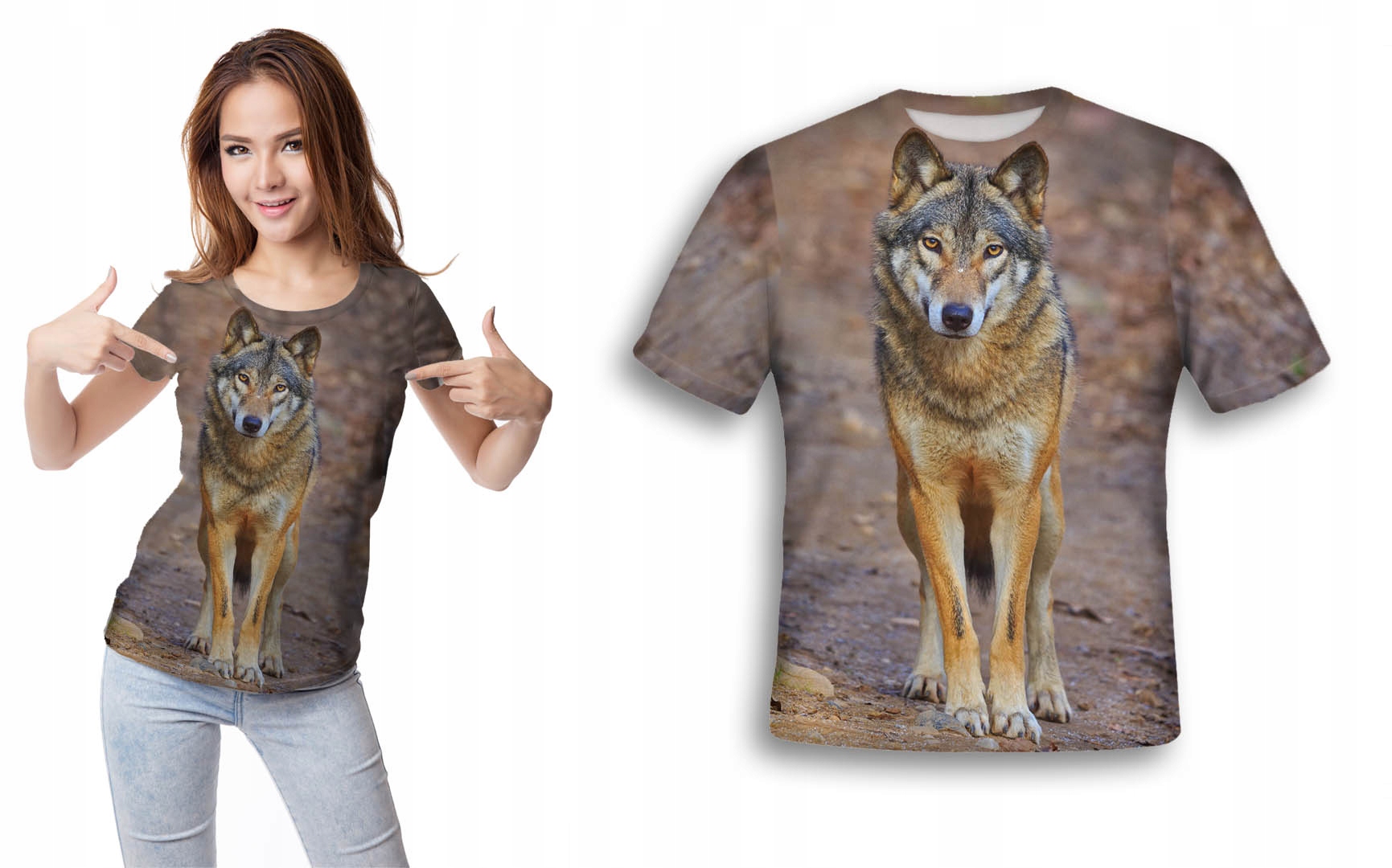 

Koszulka Fullprint T-shirt Wilk S Młodzieżowa Pl