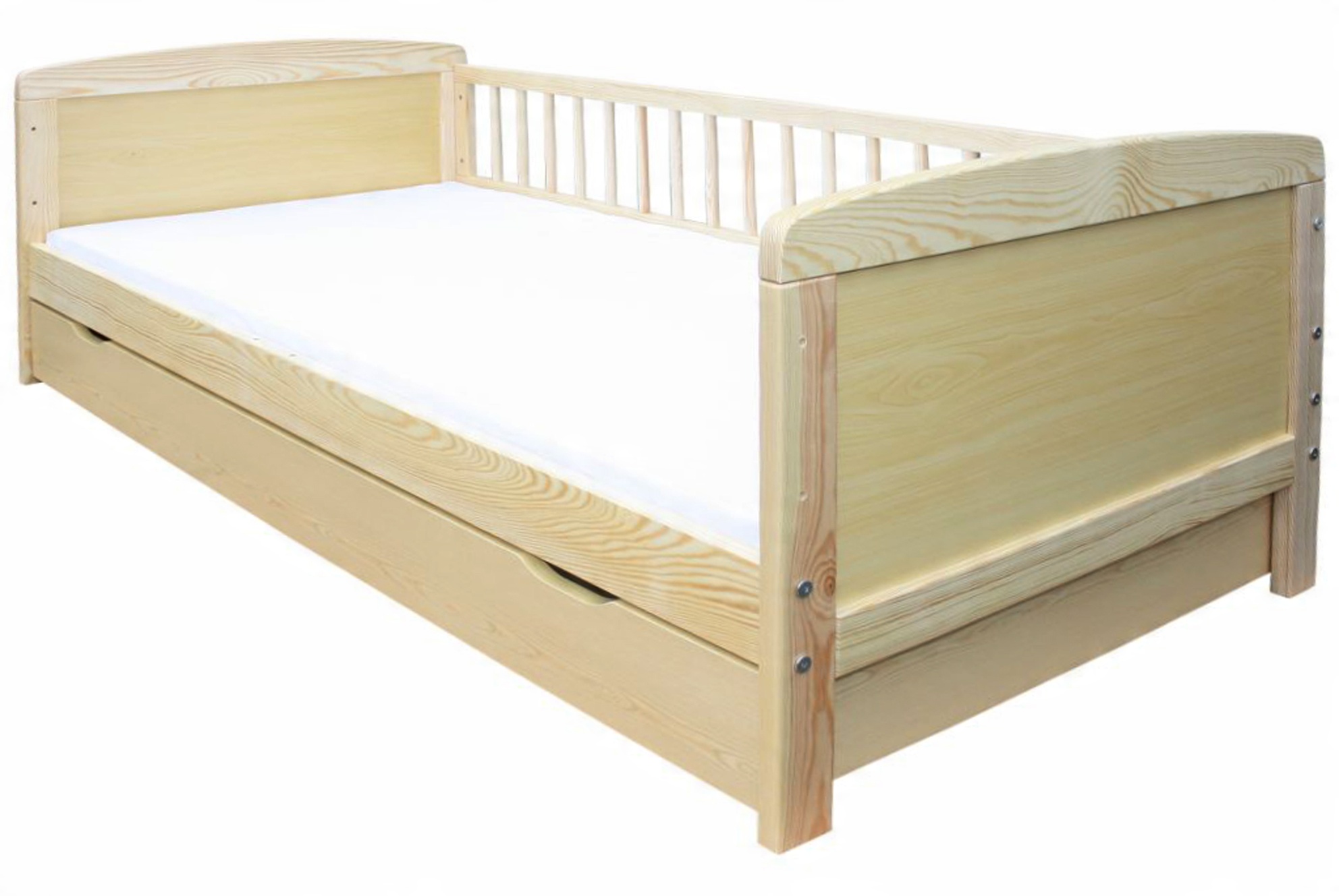 Łóżko 140x70 JUNIOR+ BARIERKI + MATERAC + SZUFLADA Kod producenta JŁ-140-SMSZ