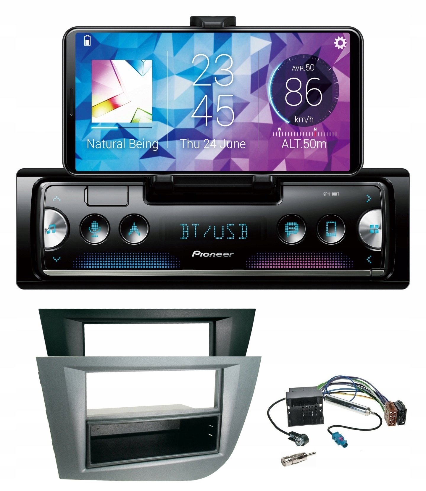Autorádio Pioneer SPH-10BT Bluetooth Aux Usb Seat Leon 2 Rámček