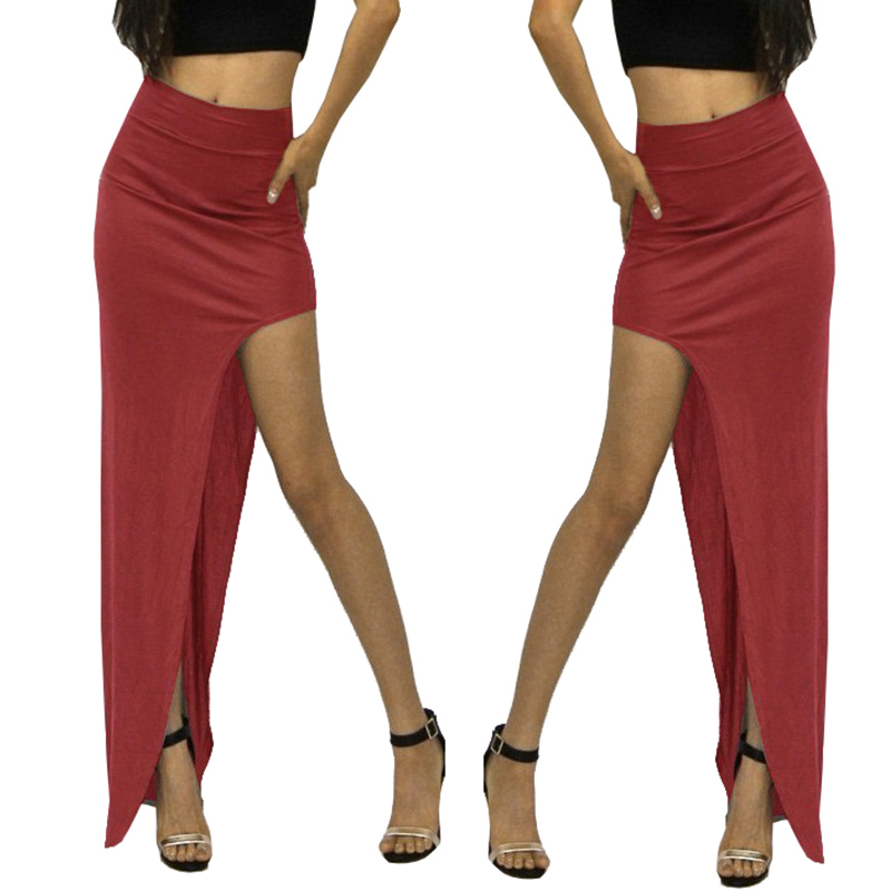 MAXI DŁUGA SPÓDNICA ASYMETRYCZNA Z ROZCIĘCIEM LATO Rozmiar uniwersalny