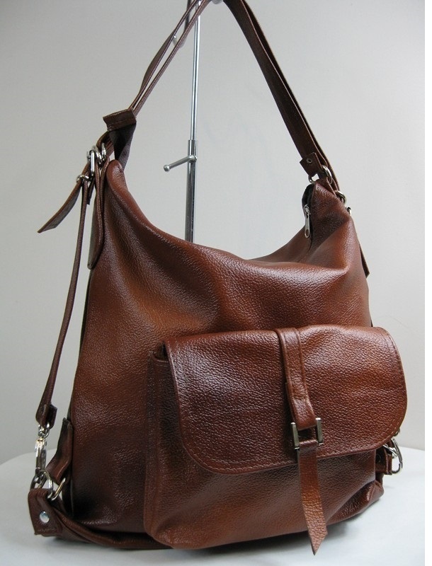 TOREBKA LISTONOSZKA PLECAK 3w1 - SKÓRA 100% Wielkość duża (mieszcząca A4)