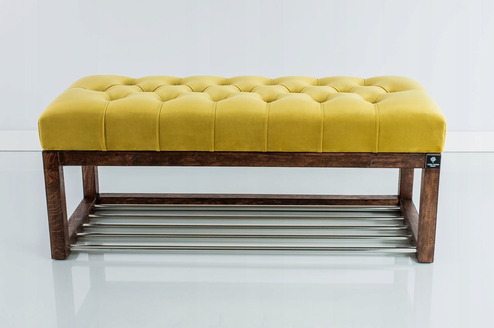 75 Producent Ławka Pikowana Żółty EMRA WOOD Wysokość mebla 40 cm