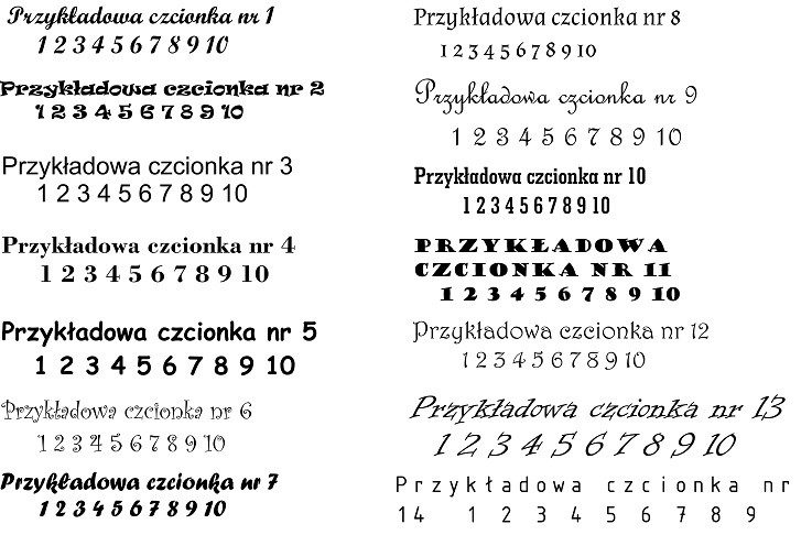 Numerki i stojaki na stoły weselne Numery Stolików Kolor dominujący bezbarwny