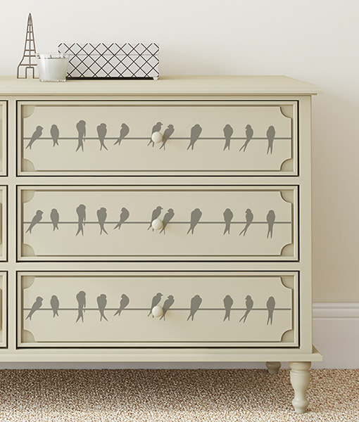 Birds - szablon malarski border ptaszki Długość 60 cm