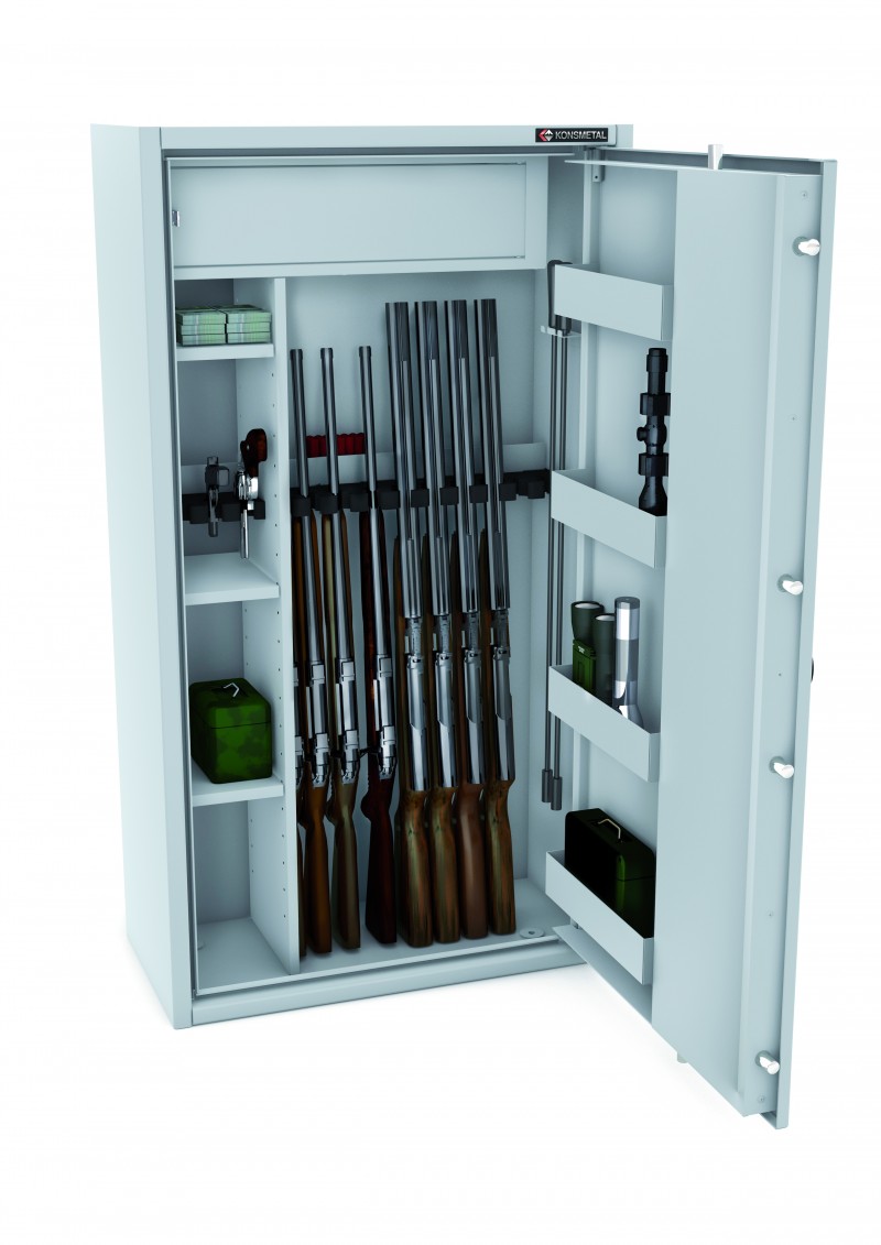Skříň na zbraň třídy S1 Mlb 150D/10+4 vybavená klíčovým zámkem typu A