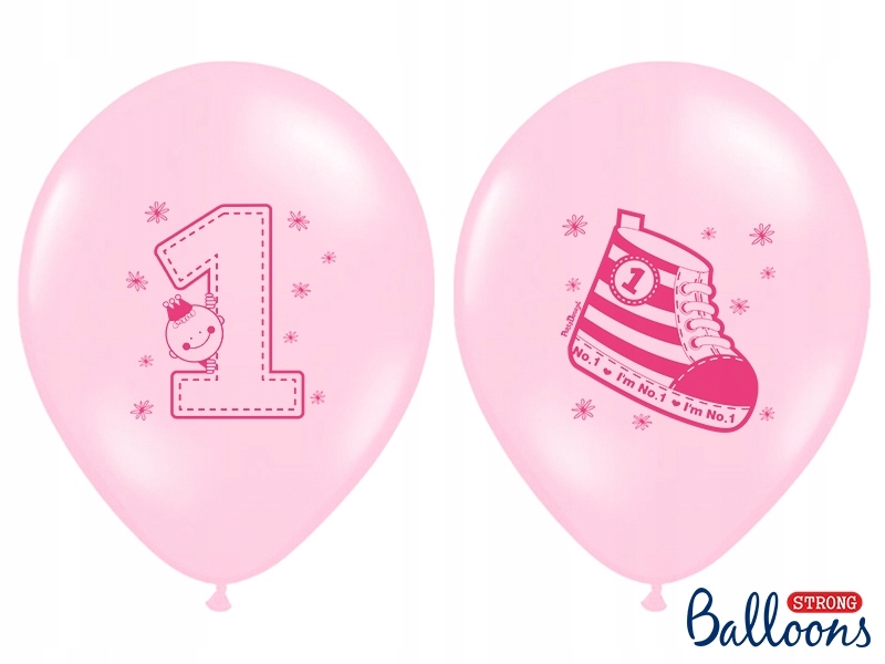 

Balon balony pierwsze 1 urodziny No 1 różowy