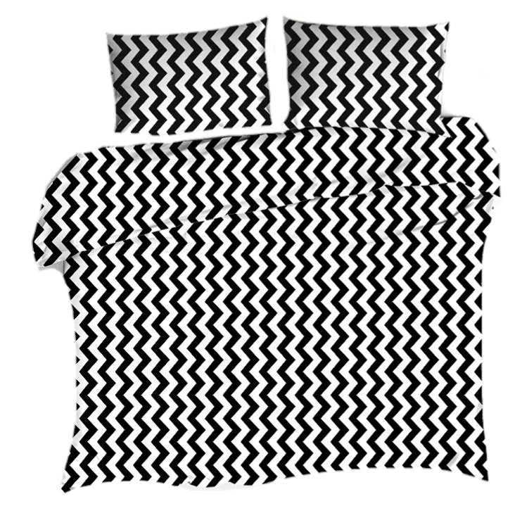 

Pościel Bawełna czarny zygzak 220x200