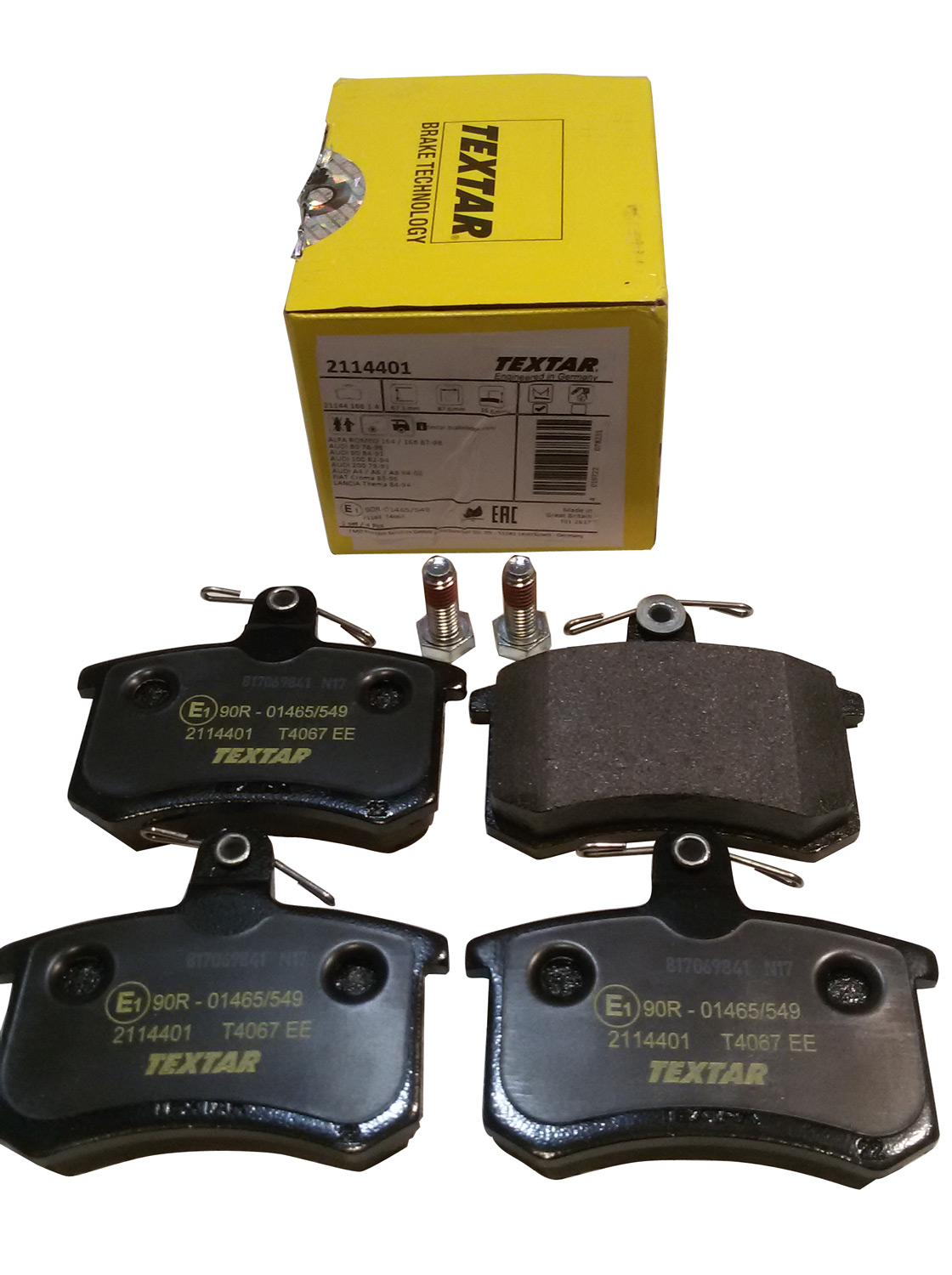 2114401 - TEXTAR тормозные колодки задние AUDI 80 A4 ALFA COUPE