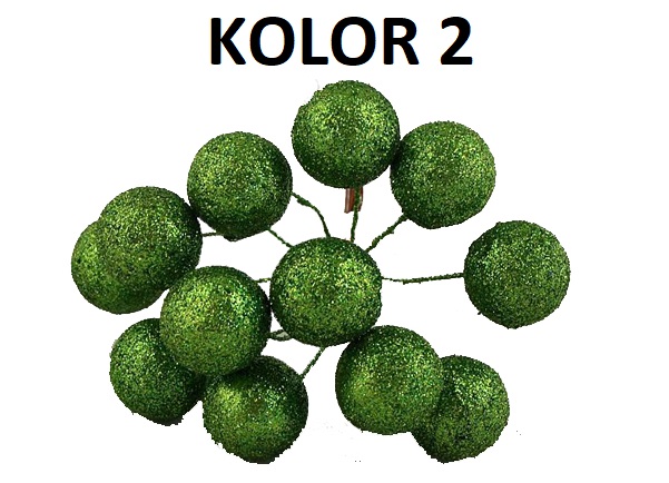 KULKI BROKATOWE Z DRUTEM 2,5 CM 12SZT KULA 7xKOLOR Marka inna