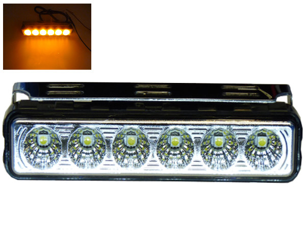 Lampa stroboskopowa 6 LED 16 cm błyskowa KOGUT RS Numer katalogowy części RSLED Lampa 6 LED 16 cm migająca 12v 24v pomarańczowa