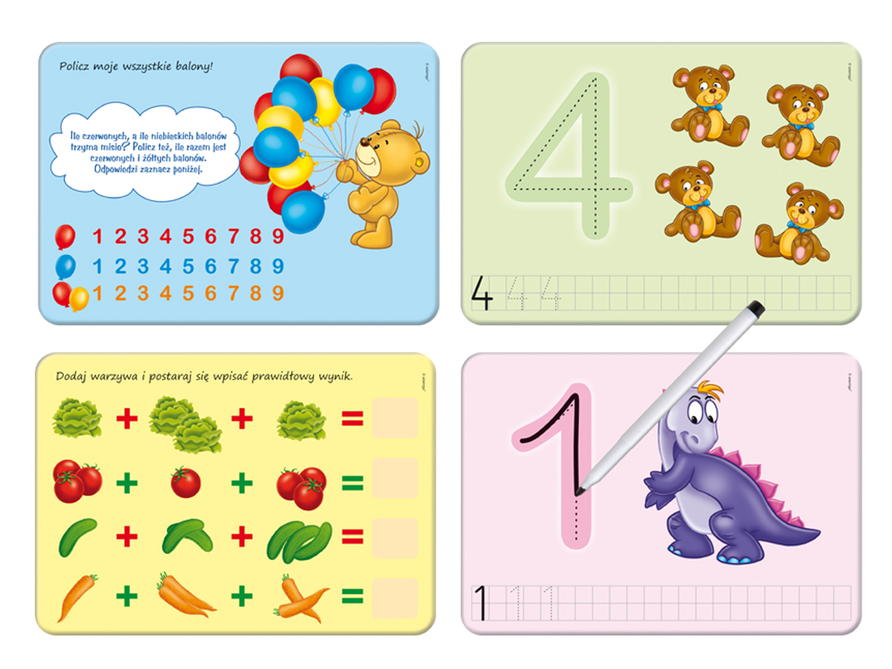 Piszę i zmazuję cyferki zest. z tablicą i mazakiem Wiek dziecka 5 lat +