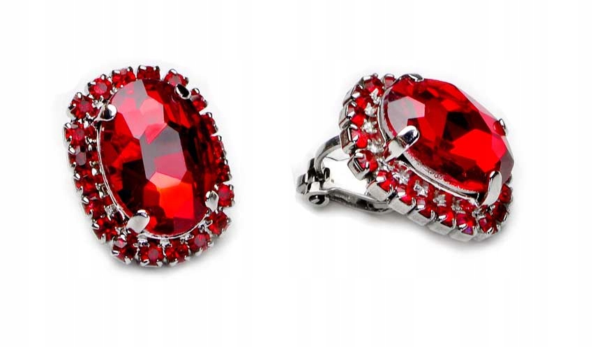 

Czerwone Klipsy Swarovski Kryształ Eleganckie Moda