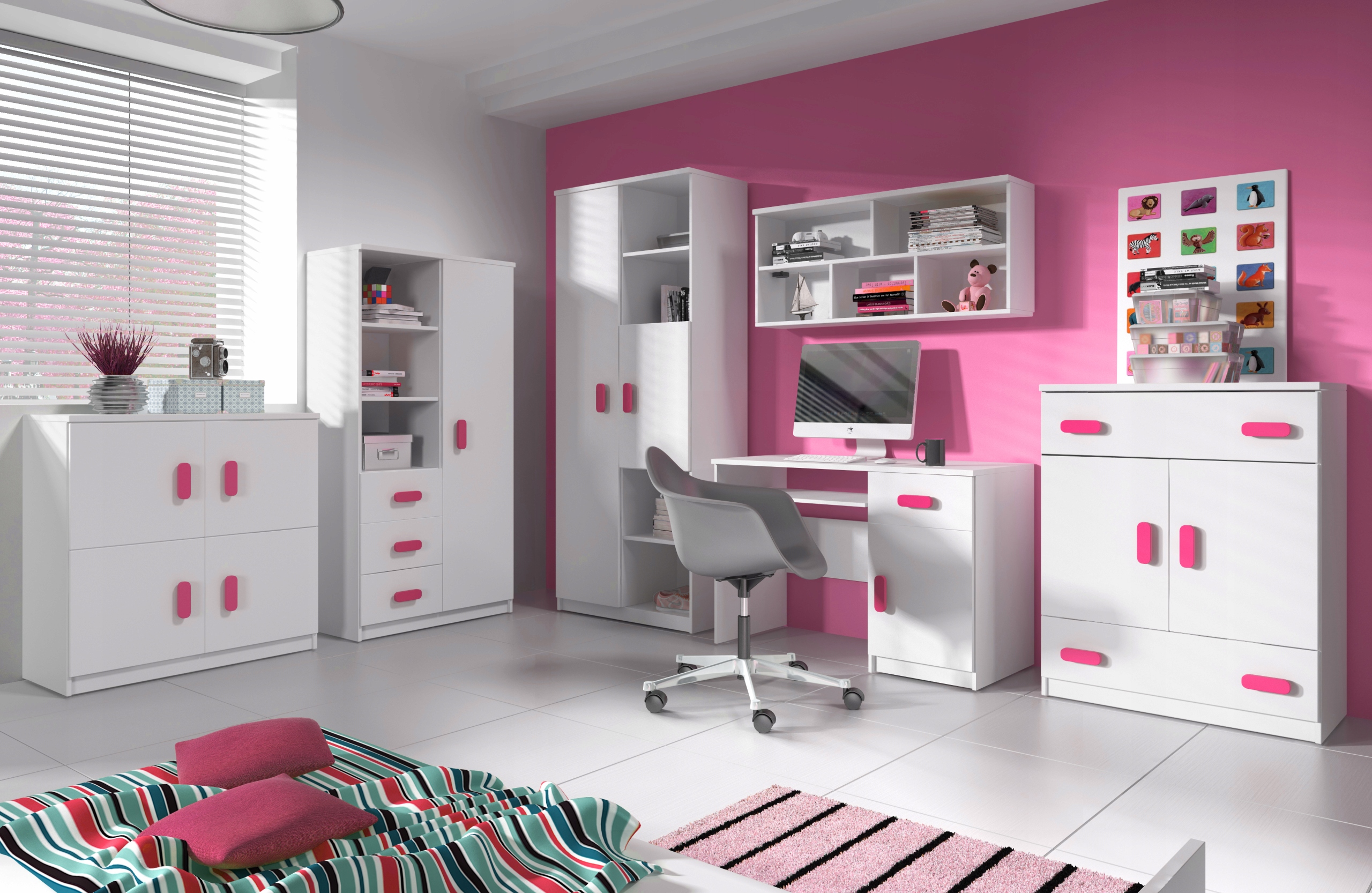 SZAFA UBRANIOWA 3D Z PÓŁKAMI I DRĄŻKIEM 3 KOLORY Kod producenta Lubiś