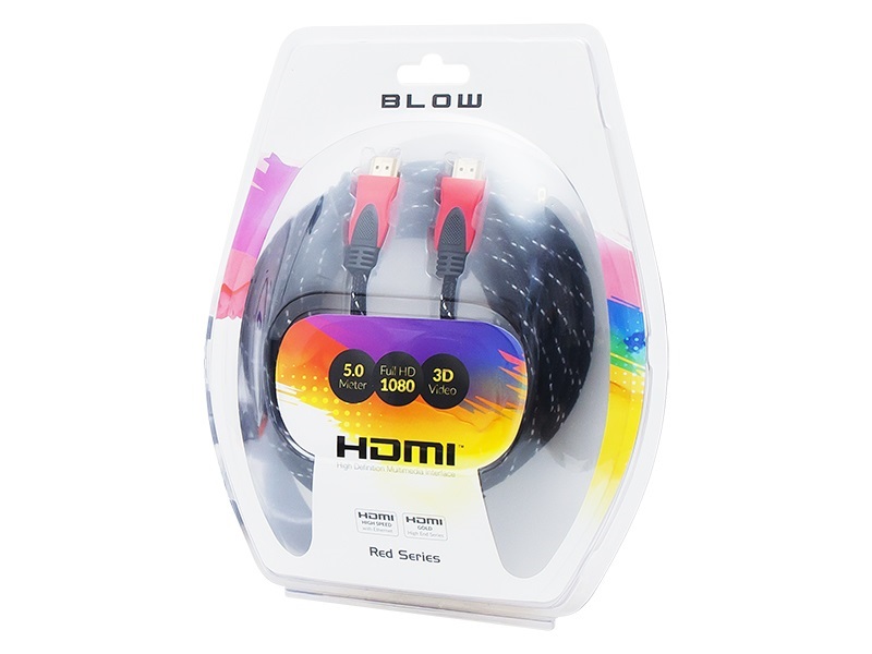 

Kabel Hdmi-hdmi Red 5m Full Hd 3D Blow 92-057 Wawa