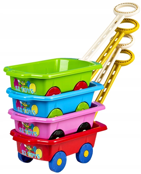 ZESTAW WÓZ TACZKA Z RĄCZKĄ + KLOCKI WAFLE MIX 60 Kod producenta 025418