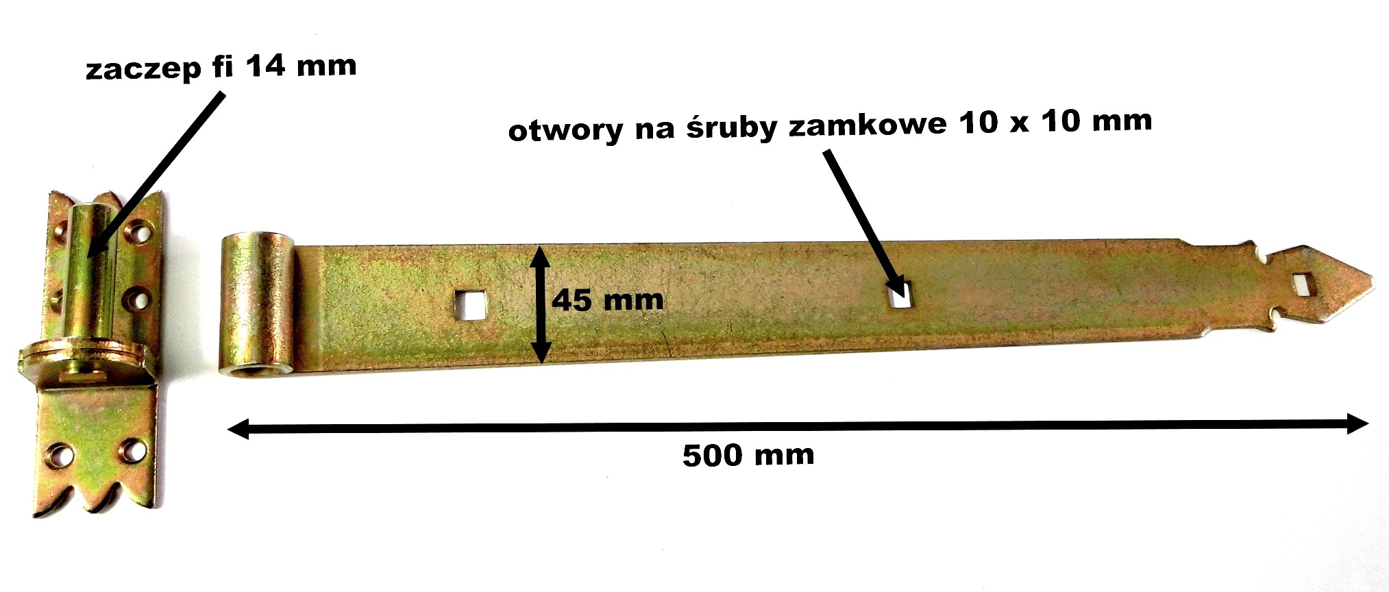 

Zawiasa Zawias Pasowy Ocynkowany + Hak 500 MM
