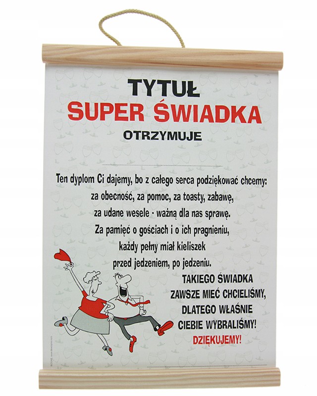 

Podziękowania Dyplom dla Świadka