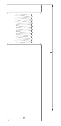 Mocowanie śruba szyldu tabliczki dystans fi25x30mm Wysokość produktu 3 cm