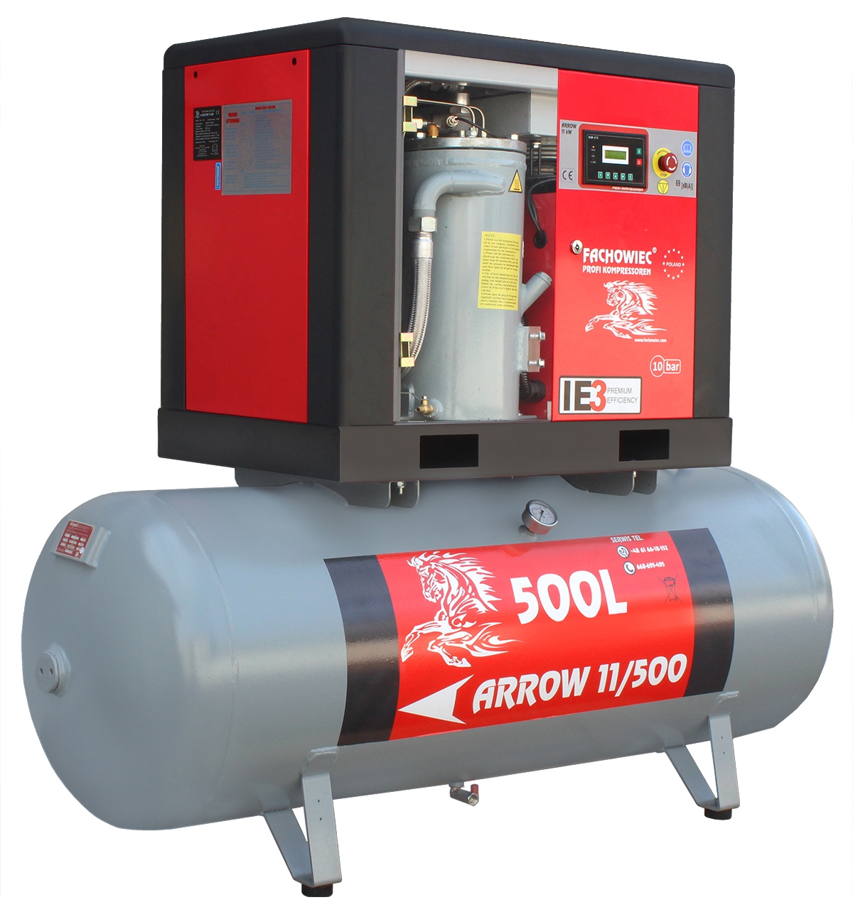 Kompresor śrubowy ARROW 11 kW 1600 l/min 96m3/h EAN (GTIN) 5906150864569