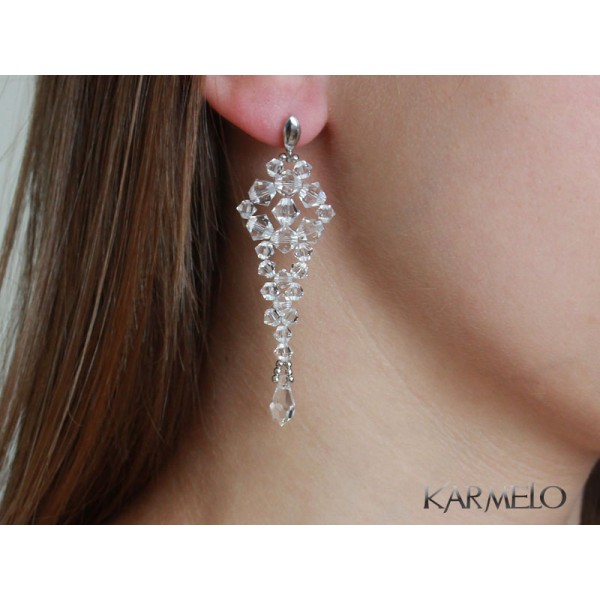 Biżuteria kryształy Swarovski Kolczyki 6cm KR50 Marka Inna marka