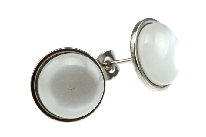 

H3563 Kolczyki Białe 11mm Stal Chirurgiczna Bg
