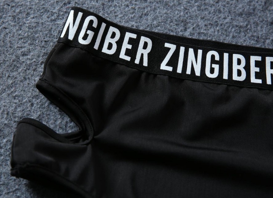 STRÓJ KĄPIELOWY BIKINI WYSOKI STAN STRAPS NAPISY M Rozmiar M