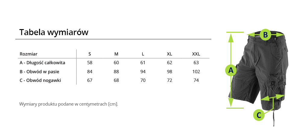 Vintage Krótkie Spodenki Bojówki M65 Rip Stop XL Rodzaj bojówki