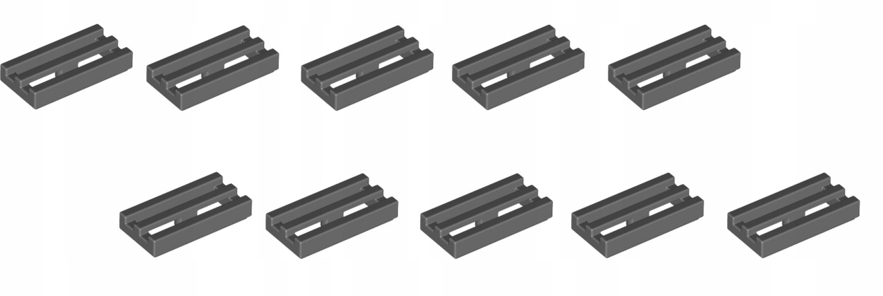 

Lego płytka grill 1x2 ciemny szary 2412b - 10 szt