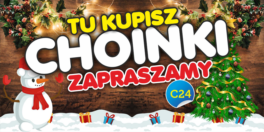 

Solidny Baner Reklamowy Choinki 300x100cm Reklama