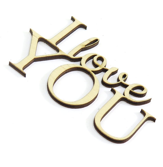 'I LOVE YOU' DREWNIANY NAPIS DEKOR DECOUPAGE DK73 Marka Smart laser